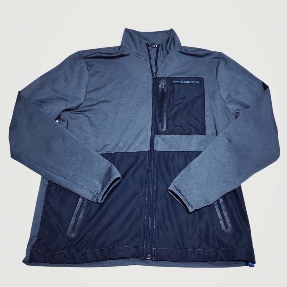 Southern Tide Men's Blue Full-Zip Performance 2-Tone Lightweight Jacket Medium
